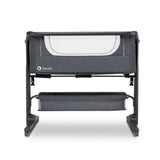 Patut co-sleeper, Lionelo, Timon, 3 in 1, Pliabil, Cu setare unghiulara, Reglabil in 6 pozitii pe inaltime, Din Aluminiu, 90x50 cm, Conform cu standardele europeane de securitate EN1130 si EN16890, Gri