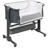 Patut co-sleeper, Lionelo, Timon, 3 in 1, Pliabil, Cu setare unghiulara, Reglabil in 6 pozitii pe inaltime, Din Aluminiu, 90x50 cm, Conform cu standardele europeane de securitate EN1130 si EN16890, Gri