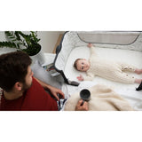 Patut co-sleeper, Lionelo, Timon, 3 in 1, Pliabil, Cu setare unghiulara, Reglabil in 6 pozitii pe inaltime, Din Aluminiu, 90x50 cm, Conform cu standardele europeane de securitate EN1130 si EN16890, Gri