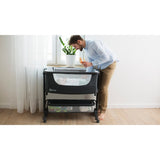 Patut co-sleeper, Lionelo, Timon, 3 in 1, Pliabil, Cu setare unghiulara, Reglabil in 6 pozitii pe inaltime, Din Aluminiu, 90x50 cm, Conform cu standardele europeane de securitate EN1130 si EN16890, Gri