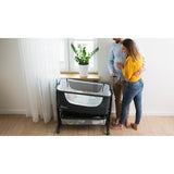 Patut co-sleeper, Lionelo, Timon, 3 in 1, Pliabil, Cu setare unghiulara, Reglabil in 6 pozitii pe inaltime, Din Aluminiu, 90x50 cm, Conform cu standardele europeane de securitate EN1130 si EN16890, Gri