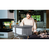 Patut balansoar, Lionelo, Malin, 3 in 1, Pliabil, 0-9 kg, Geanta Transport, Asamblare Rapida, Ultra-Usor, Conform cu standardele europeane de securitate EN1130 si EN16890, Gri