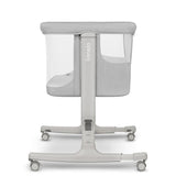 Patut co-sleeper, Lionelo, Aurora, 3 in 1, Cu leganare si setare unghiulara, Include saltea cu densitate T25 si geanta transport, Reglabil in 5 pozitii, Pana la 9 kg, 0 luni+, 85x60x66 cm, Certificari EN 1130:2019+AC:2020, EN 16890:2, Gri deschis