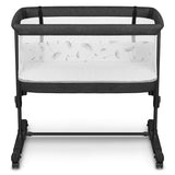 Patut co-sleeper, Lionelo, Aurora, 3 in 1, Cu leganare si setare unghiulara, Include saltea cu densitate T25 si geanta transport, Reglabil in 5 pozitii pe inaltime, Pana la 9 kg, 0 luni+, Conform cu EN 1130:2019+AC:2020, EN 16890:2, Gri inchis