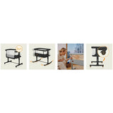 Patut co-sleeper, Lionelo, Aurora, 3 in 1, Cu leganare si setare unghiulara, Include saltea cu densitate T25 si geanta transport, Reglabil in 5 pozitii pe inaltime, Pana la 9 kg, 0 luni+, Conform cu EN 1130:2019+AC:2020, EN 16890:2, Gri inchis