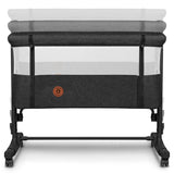 Patut co-sleeper, Lionelo, Aurora, 3 in 1, Cu leganare si setare unghiulara, Include saltea cu densitate T25 si geanta transport, Reglabil in 5 pozitii pe inaltime, Pana la 9 kg, 0 luni+, Conform cu EN 1130:2019+AC:2020, EN 16890:2, Gri inchis