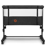 Patut co-sleeper, Lionelo, Aurora, 3 in 1, Cu leganare si setare unghiulara, Include saltea cu densitate T25 si geanta transport, Reglabil in 5 pozitii pe inaltime, Pana la 9 kg, 0 luni+, Conform cu EN 1130:2019+AC:2020, EN 16890:2, Gri inchis