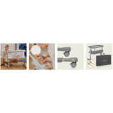 Patut co-sleeper, Lionelo, Aurora, 3 in 1, Cu leganare si setare unghiulara, Include saltea cu densitate T25 si geanta transport, Reglabil in 5 pozitii pe inaltime, Pana la 9 kg, 0 luni+, 85x60x66 cm, Conform cu EN 1130:2019+AC:2020, EN 16890:2, Gri