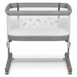 Patut co-sleeper, Lionelo, Aurora, 3 in 1, Cu leganare si setare unghiulara, Include saltea cu densitate T25 si geanta transport, Reglabil in 5 pozitii pe inaltime, Pana la 9 kg, 0 luni+, 85x60x66 cm, Conform cu EN 1130:2019+AC:2020, EN 16890:2, Gri