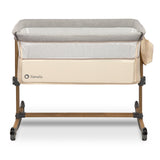 Patut co-sleeper, Lionelo, Leonie, Cu sistem de leganare, Cu setare unghiulara, Reglabil in 5 pozitii pe inaltime, Conform cu standardele europeane de securitate EN1130 si EN16890, Beige Sand