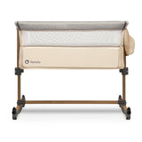 Patut co-sleeper, Lionelo, Leonie, Cu sistem de leganare, Cu setare unghiulara, Reglabil in 5 pozitii pe inaltime, Conform cu standardele europeane de securitate EN1130 si EN16890, Beige Sand