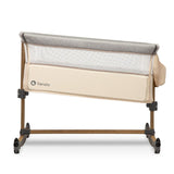 Patut co-sleeper, Lionelo, Leonie, Cu sistem de leganare, Cu setare unghiulara, Reglabil in 5 pozitii pe inaltime, Conform cu standardele europeane de securitate EN1130 si EN16890, Beige Sand
