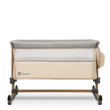 Patut co-sleeper, Lionelo, Leonie, Cu sistem de leganare, Cu setare unghiulara, Reglabil in 5 pozitii pe inaltime, Conform cu standardele europeane de securitate EN1130 si EN16890, Beige Sand