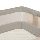 Patut co-sleeper, Lionelo, Leonie, Cu sistem de leganare, Cu setare unghiulara, Reglabil in 5 pozitii pe inaltime, Conform cu standardele europeane de securitate EN1130 si EN16890, Beige Sand