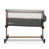 Patut co-sleeper, Lionelo, Leonie, Cu sistem de leganare, Cu setare unghiulara, Reglabil in 5 pozitii pe inaltime, Conform cu standardele europeane de securitate EN1130 si EN16890, Grey Stone