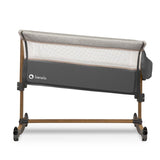 Patut co-sleeper, Lionelo, Leonie, Cu sistem de leganare, Cu setare unghiulara, Reglabil in 5 pozitii pe inaltime, Conform cu standardele europeane de securitate EN1130 si EN16890, Grey Stone