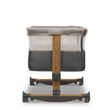 Patut co-sleeper, Lionelo, Leonie, Cu sistem de leganare, Cu setare unghiulara, Reglabil in 5 pozitii pe inaltime, Conform cu standardele europeane de securitate EN1130 si EN16890, Grey Stone