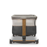 Patut co-sleeper, Lionelo, Leonie, Cu sistem de leganare, Cu setare unghiulara, Reglabil in 5 pozitii pe inaltime, Conform cu standardele europeane de securitate EN1130 si EN16890, Grey Stone