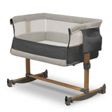 Patut co-sleeper, Lionelo, Leonie, Cu sistem de leganare, Cu setare unghiulara, Reglabil in 5 pozitii pe inaltime, Conform cu standardele europeane de securitate EN1130 si EN16890, Grey Stone