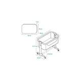 Patut co-sleeper, Lionelo, Leonie, Cu sistem de leganare, Cu setare unghiulara, Reglabil in 5 pozitii pe inaltime, Conform cu standardele europeane de securitate EN1130 si EN16890, Grey Stone