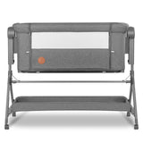 Patut co-sleeper, Lionelo, Leonie, Plus, Pliabil, Cu sistem de leganare, Cu setare unghiulara, Reglabil in 6 pozitii pe inaltime, Conform cu standardele europeane de securitate EN1130 si EN16890, Gri