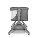 Patut co-sleeper, Lionelo, Leonie, Plus, Pliabil, Cu sistem de leganare, Cu setare unghiulara, Reglabil in 6 pozitii pe inaltime, Conform cu standardele europeane de securitate EN1130 si EN16890, Gri