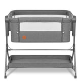 Patut co-sleeper, Lionelo, Leonie, Plus, Pliabil, Cu sistem de leganare, Cu setare unghiulara, Reglabil in 6 pozitii pe inaltime, Conform cu standardele europeane de securitate EN1130 si EN16890, Gri