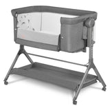Patut co-sleeper, Lionelo, Leonie, Plus, Pliabil, Cu sistem de leganare, Cu setare unghiulara, Reglabil in 6 pozitii pe inaltime, Conform cu standardele europeane de securitate EN1130 si EN16890, Gri