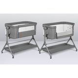 Patut co-sleeper, Lionelo, Leonie, Plus, Pliabil, Cu sistem de leganare, Cu setare unghiulara, Reglabil in 6 pozitii pe inaltime, Conform cu standardele europeane de securitate EN1130 si EN16890, Gri