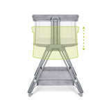 Patut co-sleeper, Lionelo, Luna, 2 in 1, Cu laterala culisanta, Cu setare unghiulara, Cu roti, Reglabil in 6 pozitii pe inaltime, Gri deschis