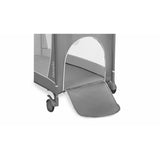 Patut pliant, Lionelo, Flower, Cu doua nivele, Masuta de infasat, Bara cu jucarii, Fereastra laterala, 120x60 cm, Certificari EN 716/12221, Gri