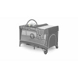 Patut pliant, Lionelo, Flower, Cu doua nivele, Masuta de infasat, Bara cu jucarii, Fereastra laterala, 120x60 cm, Certificari EN 716/12221, Gri