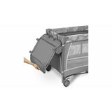 Patut pliant, Lionelo, Flower, Cu doua nivele, Masuta de infasat, Bara cu jucarii, Fereastra laterala, 120x60 cm, Certificari EN 716/12221, Gri