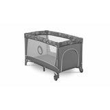 Patut pliant, Lionelo, Flower, Cu doua nivele, Masuta de infasat, Bara cu jucarii, Fereastra laterala, 120x60 cm, Certificari EN 716/12221, Gri