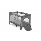 Patut pliant, Lionelo, Flower, Cu doua nivele, Masuta de infasat, Bara cu jucarii, Fereastra laterala, 120x60 cm, Certificari EN 716/12221, Gri