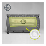 Patut pliant, Lionelo, Stefi Plus, Cu doua nivele, Cu intrare laterala cu fermoar, 2 roti, 120 x 60 cm, Conform cu standardul european de securitate EN 716, Roz/Galben