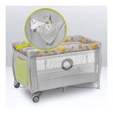 Patut pliant, Lionelo, Stefi Plus, Cu doua nivele, Cu intrare laterala cu fermoar, 2 roti, 120 x 60 cm, Conform cu standardul european de securitate EN 716, Roz/Galben