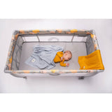 Patut pliant, Lionelo, Stefi Plus, Cu doua nivele, Cu intrare laterala cu fermoar, 2 roti, 120x60 cm, Conform cu standardul european de securitate EN 716, Gri