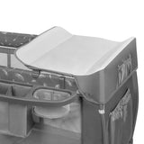 Patut pliant, Lionelo, Sven Plus, 120x60 cm, Cu doua nivele, Cu arcada jucarii, masuta de infasat, vibratii, melodii, conform cu standardele europeane de securitate EN716 si EN12221, Grey