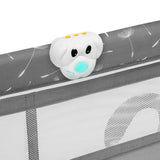 Patut pliant, Lionelo, Sven Plus, 120x60 cm, Cu doua nivele, Cu arcada jucarii, masuta de infasat, vibratii, melodii, conform cu standardele europeane de securitate EN716 si EN12221, Grey