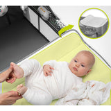 Patut pliant, Lionelo, Sven Plus, 120x60 cm, Cu doua nivele, Cu arcada jucarii, masuta de infasat, vibratii, melodii, conform cu standardele europeane de securitate EN716 si EN12221, Grey