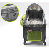Patut pliant, Lionelo, Sven Plus, 120x60 cm, Cu doua nivele, Cu arcada jucarii, masuta de infasat, vibratii, melodii, conform cu standardele europeane de securitate EN716 si EN12221, Grey
