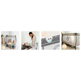 Patut pliant, Lionelo, Sven Plus, 120x60 cm, Cu doua nivele, Cu arcada jucarii, masuta de infasat, vibratii, melodii, conform cu standardele europeane de securitate EN716 si EN12221, Grey