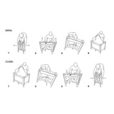 Patut pliant, Lionelo, Sven Plus, 120x60 cm, Cu doua nivele, Cu arcada jucarii, masuta de infasat, vibratii, melodii, conform cu standardele europeane de securitate EN716 si EN12221, Turcoaz/Gri