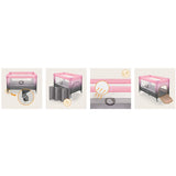 Patut pliant, Lionelo, Stefi, Cu un nivel, Cu intrare laterala cu fermoar, 2 roti, 120x60 cm, Conform cu standardul european de securitate EN 716, Roz Ombre