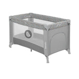 Patut pliant, Lionelo, Stefi, Cu un nivel, Cu intrare laterala cu fermoar, 2 roti, 120x60 cm, Conform cu standardul european de securitate EN 716, Grey