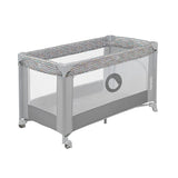 Patut pliant, Lionelo, Stefi, Cu un nivel, Cu intrare laterala cu fermoar, 2 roti, 120x60 cm, Conform cu standardul european de securitate EN 716, Grey