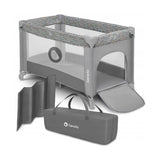 Patut pliant, Lionelo, Stefi, Cu un nivel, Cu intrare laterala cu fermoar, 2 roti, 120x60 cm, Conform cu standardul european de securitate EN 716, Grey