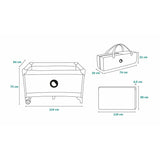Patut pliant, Lionelo, Stefi, Cu un nivel, Cu intrare laterala cu fermoar, 2 roti, 120x60 cm, Conform cu standardul european de securitate EN 716, Grey