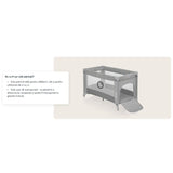 Patut pliant, Lionelo, Stefi, Cu un nivel, Cu intrare laterala cu fermoar, 2 roti, 120x60 cm, Conform cu standardul european de securitate EN 716, Grey